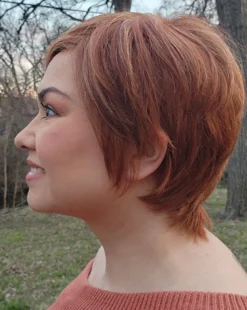 Billie Wig By Envy | Human Hair/Synthetic Blend -Best Wig Shop BilliebyEnvyLighterRed2Side