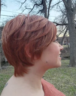 Billie Wig By Envy | Human Hair/Synthetic Blend -Best Wig Shop BilliebyEnvyLighterRed3Side