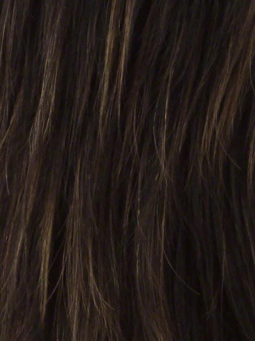 Milan Hair Piece by Noriko | Monofilament Milan Hair Piece By Noriko | Monofilament -Best Wig Shop CHOCOLATE SWIRL Dark Brown Base with Light Auburn and Honey Blonde evenly highlited