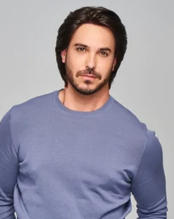 Sharp Men's Wig By HIM | Mono Top | Human Hair Blend -Best Wig Shop HIM Sharp Model2 OutoftheBox Front3