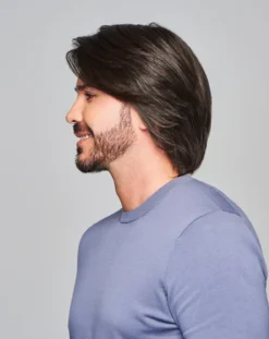 Sharp Men's Wig By HIM | Mono Top | Human Hair Blend -Best Wig Shop HIM Sharp Model2 OutoftheBox Side1