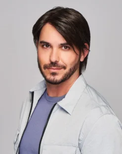 Sharp Men's Wig By HIM | Mono Top | Human Hair Blend -Best Wig Shop HIM Sharp Model2 Styled Front2