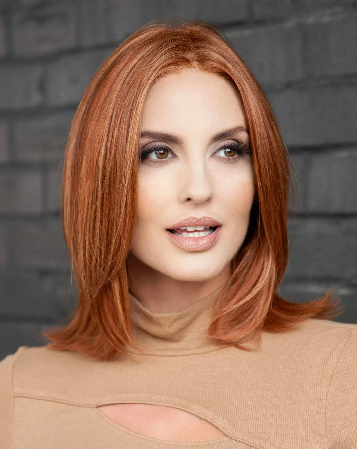Lisa Wig by Envy | Human Hair/Synthetic Blend Lisa Wig By Envy | Human Hair/Synthetic Blend -Best Wig Shop Lisa LighterRed 6504