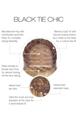 Black Tie Chic Wig By Raquel Welch | Heat-Friendly Synthetic -Best Wig Shop RW BlackTieChic CapConstruction