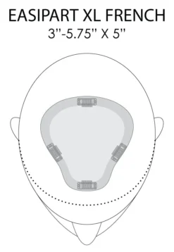 EasiPart XL Topper French 8" | Remy Human Hair -Best Wig Shop easiPart French XL placement and dimensions 32e0e2b5 b0fa 4e64 a005 8f303e2b2670