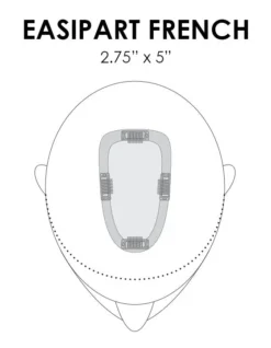 EasiPart Topper French 8" | Remy Human Hair -Best Wig Shop easipart french placement base dimension